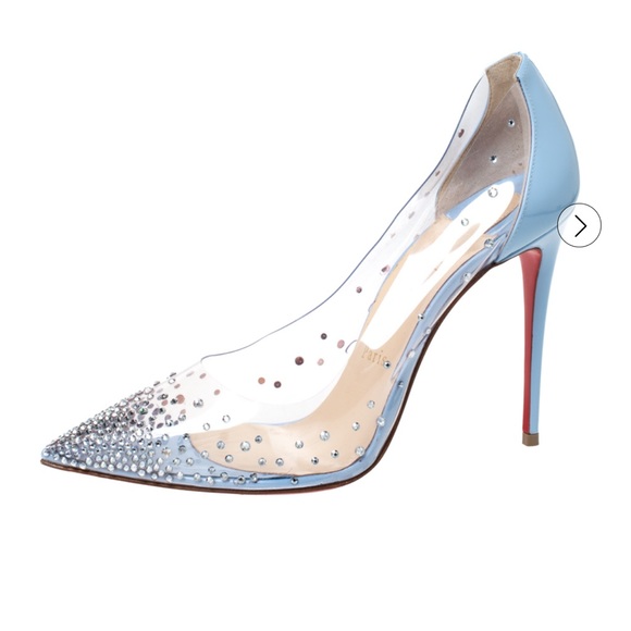 CHRISTIAN LOUBOUTIN | Light Blue Degrastrass PVC Heels - Picture 3 of 8